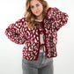 Knit Cardigan Leo Triple Bow - Dark Berry