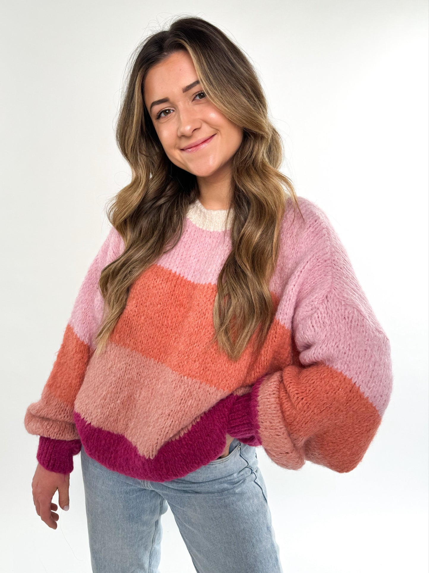 Rainbow Hues Cozy Knit - bordeaux