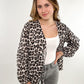 Leopard Cardigan Musselin Bow - beige