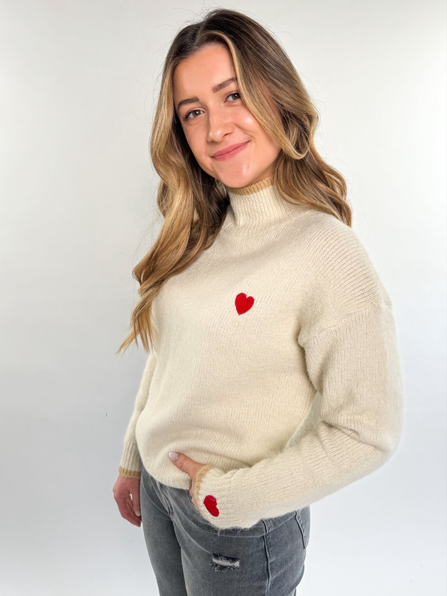 ZWEITELIEBE 01 Love Collar Heartfelt Pullover - beigebraun vom Umtausch ausgeschlossen