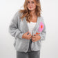 HAPPY VIBES Strickjacke - Grau