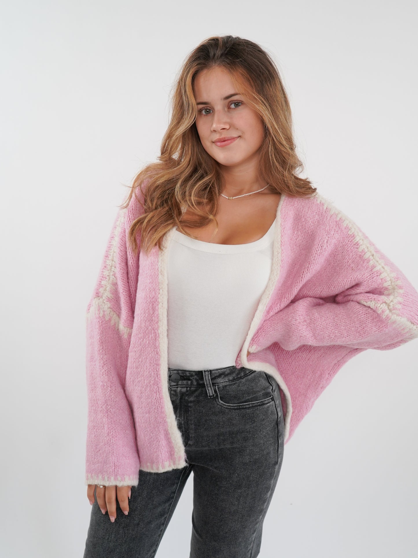 Knit Cardigan strawberry and cream - Hellrosa