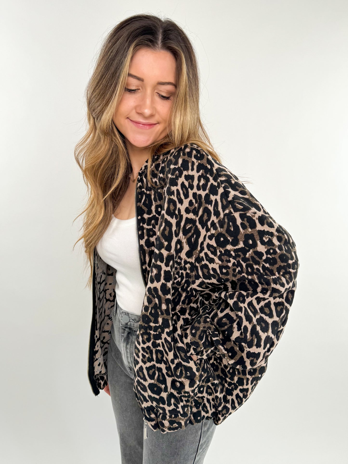 Bomberjacke Leopard - braun