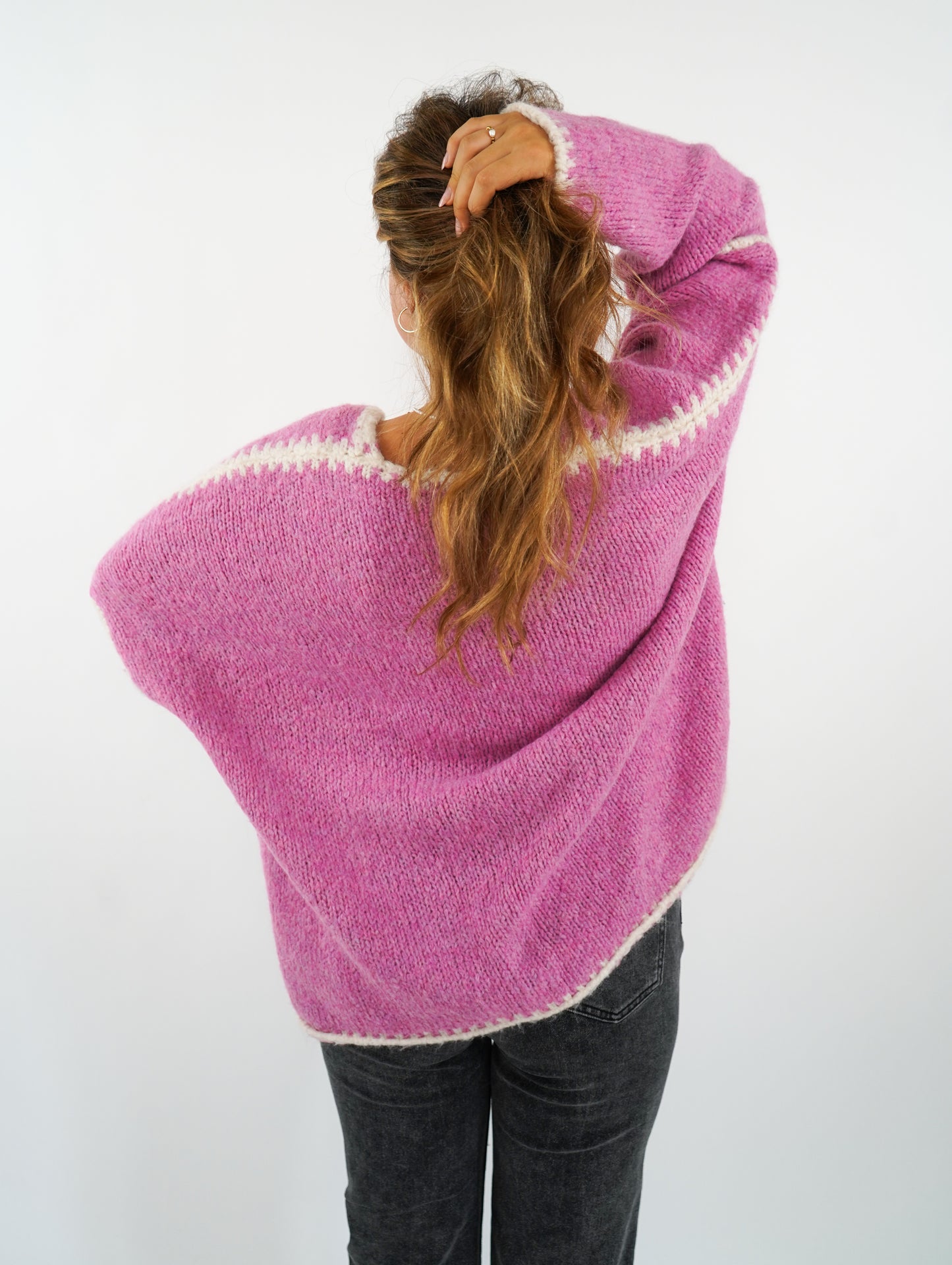 Knit Cardigan strawberry and cream - Pink