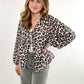 Leopard Cardigan Musselin Bow - beige