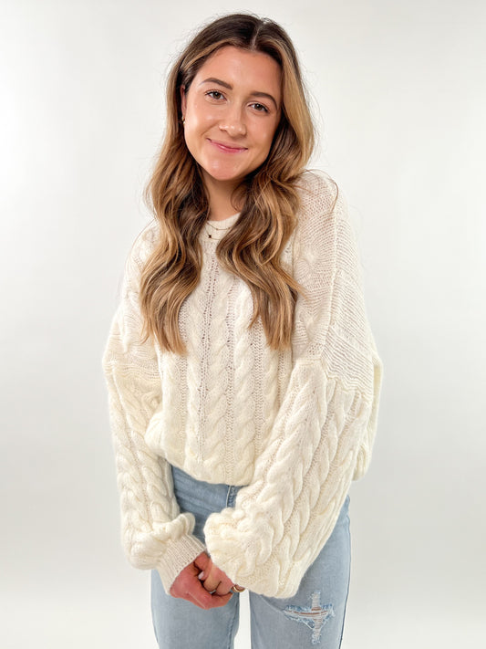 Braided Sweater weiß