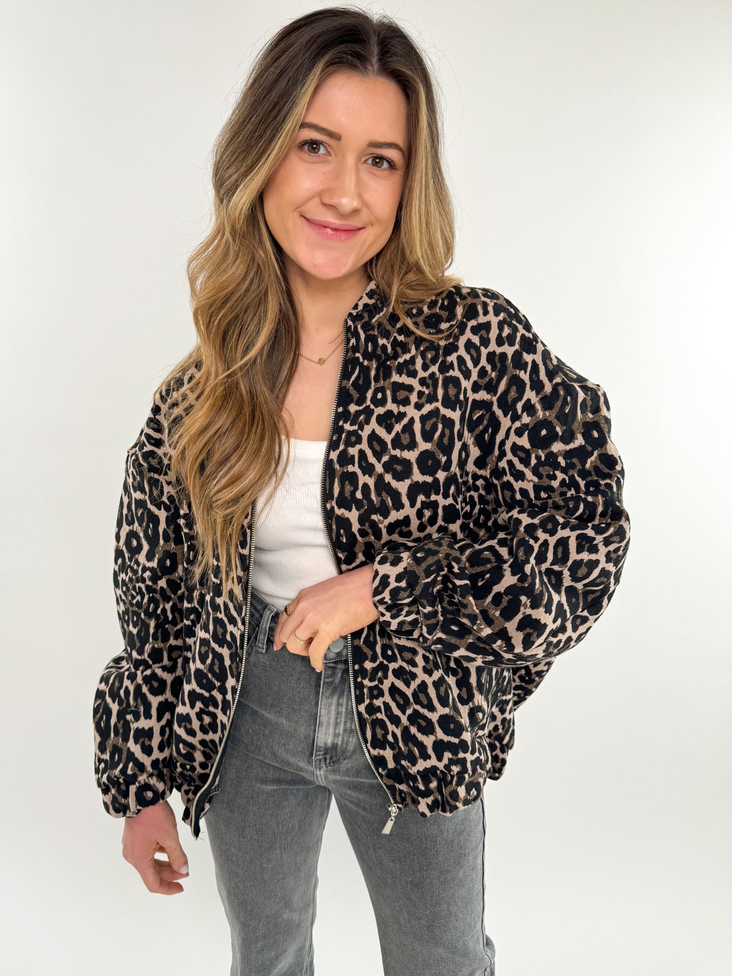 Bomberjacke Leopard - braun