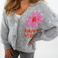 HAPPY VIBES Strickjacke - Grau