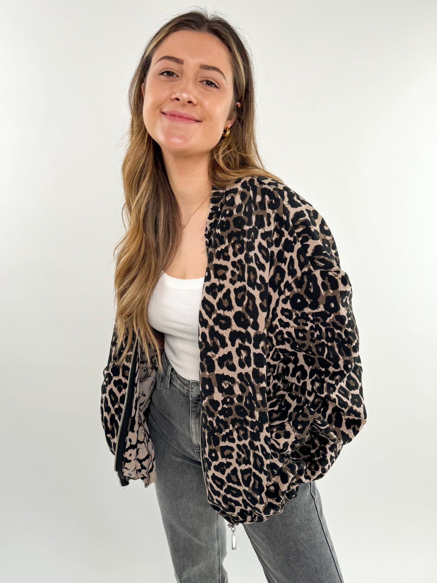 Bomberjacke Leopard - braun