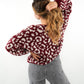 Knit Cardigan Leo Triple Bow - Dark Berry