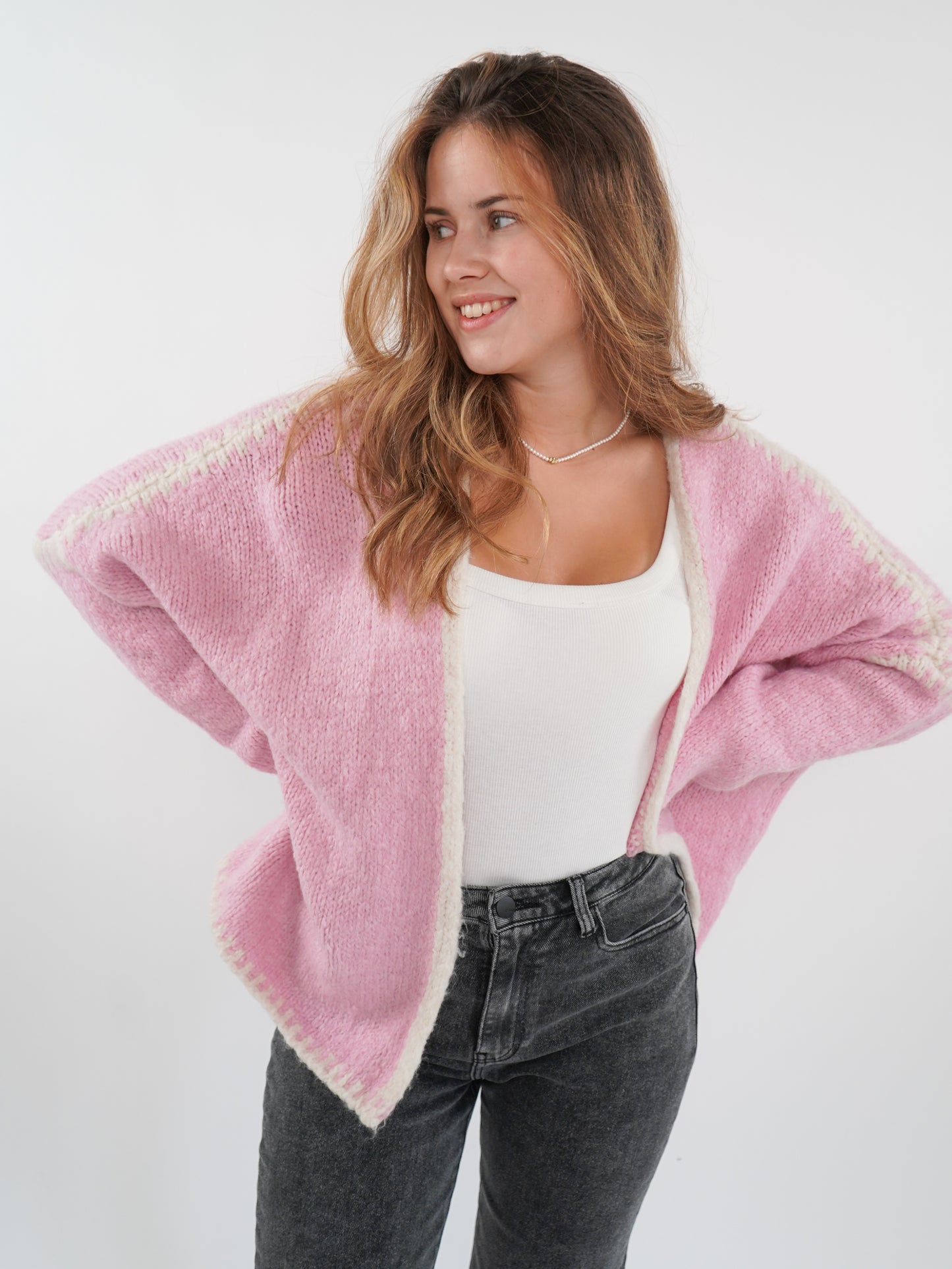 Knit Cardigan strawberry and cream - Hellrosa