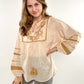 Boho Bluse Indi - beige/gold