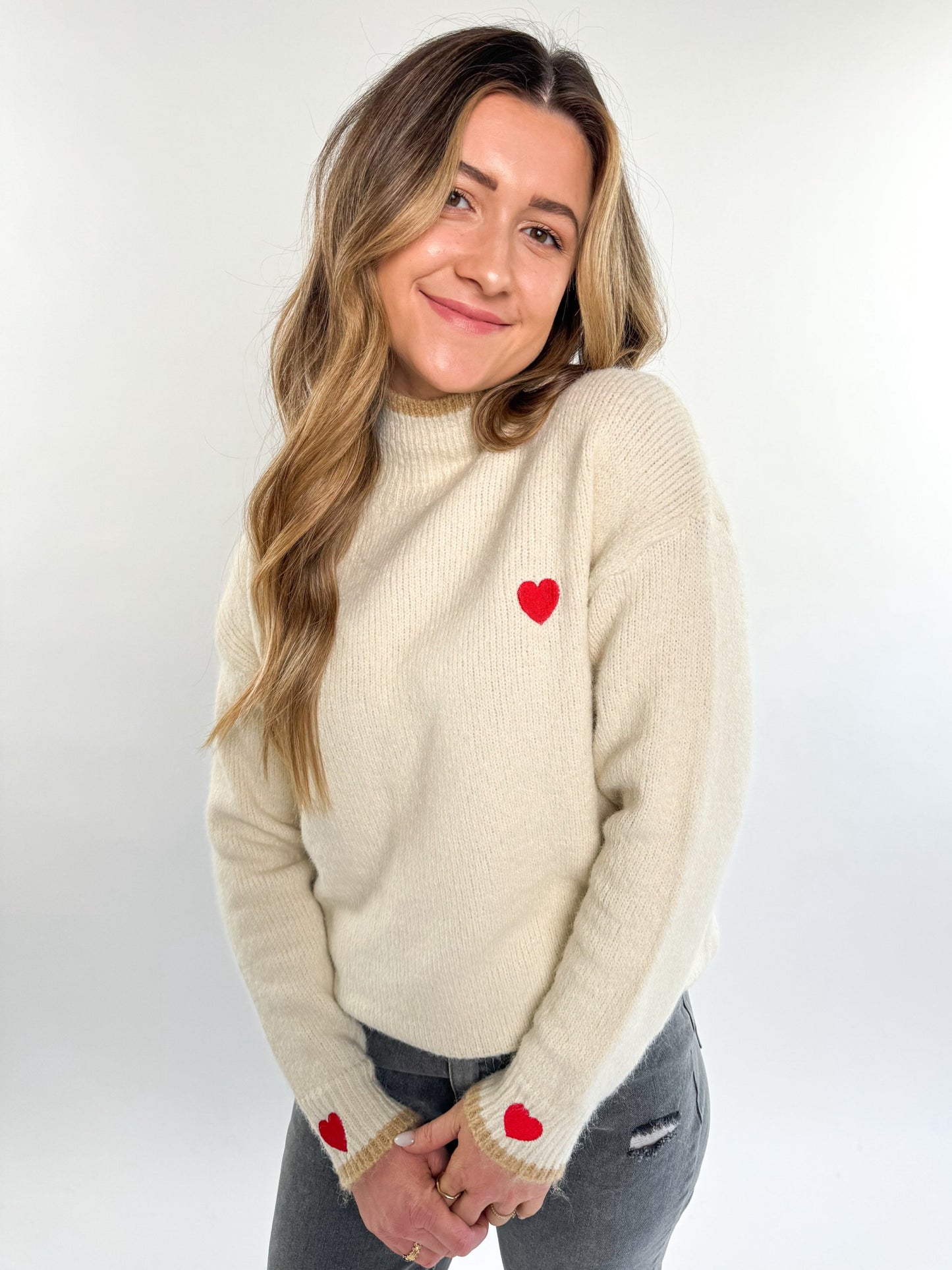 ZWEITELIEBE 01 Love Collar Heartfelt Pullover - beigebraun vom Umtausch ausgeschlossen