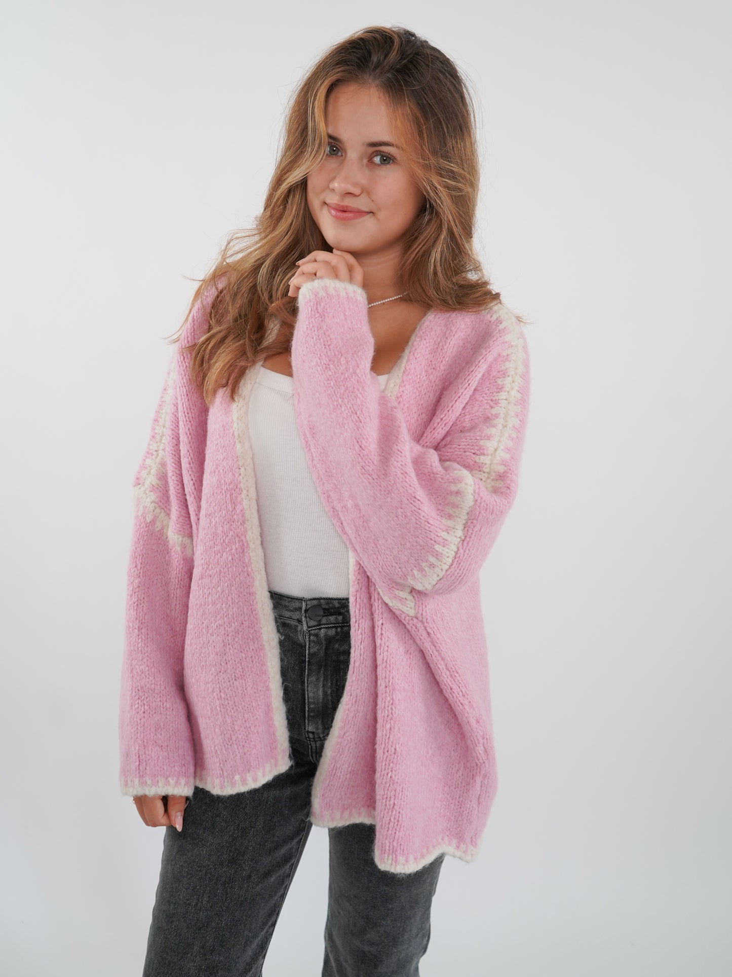 Knit Cardigan strawberry and cream - Hellrosa