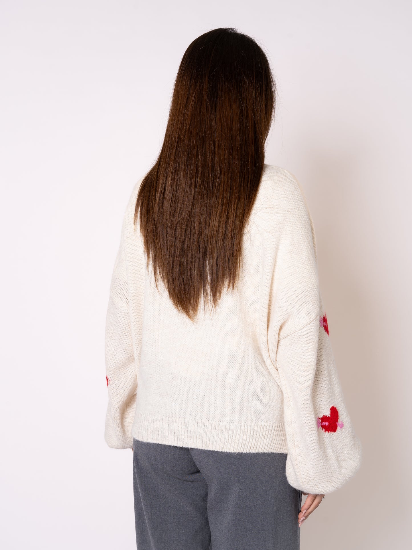 Arrow & Heart Sweater - Creme