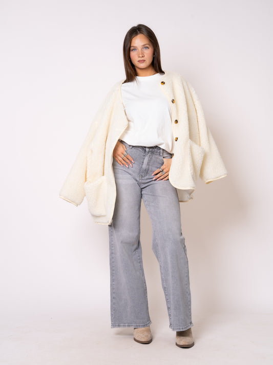 Wide Leg Jeans Madison - Grau