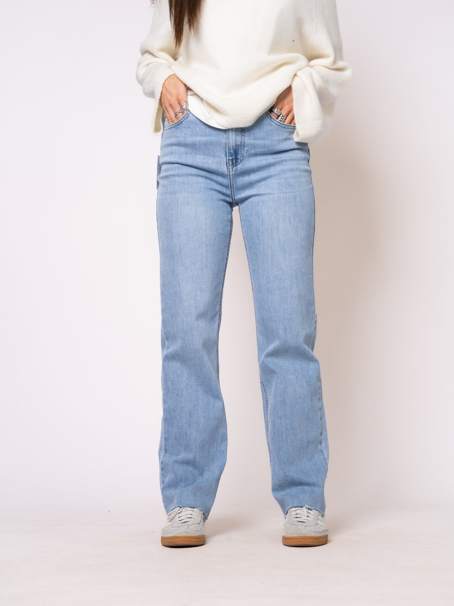 Straight Leg Jeans - Denim Blue