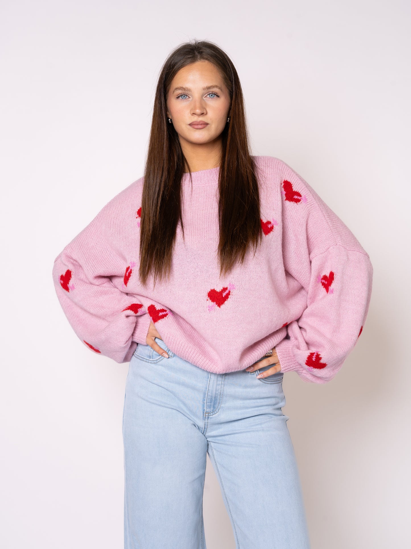 Arrow & Heart Sweater - Rosa