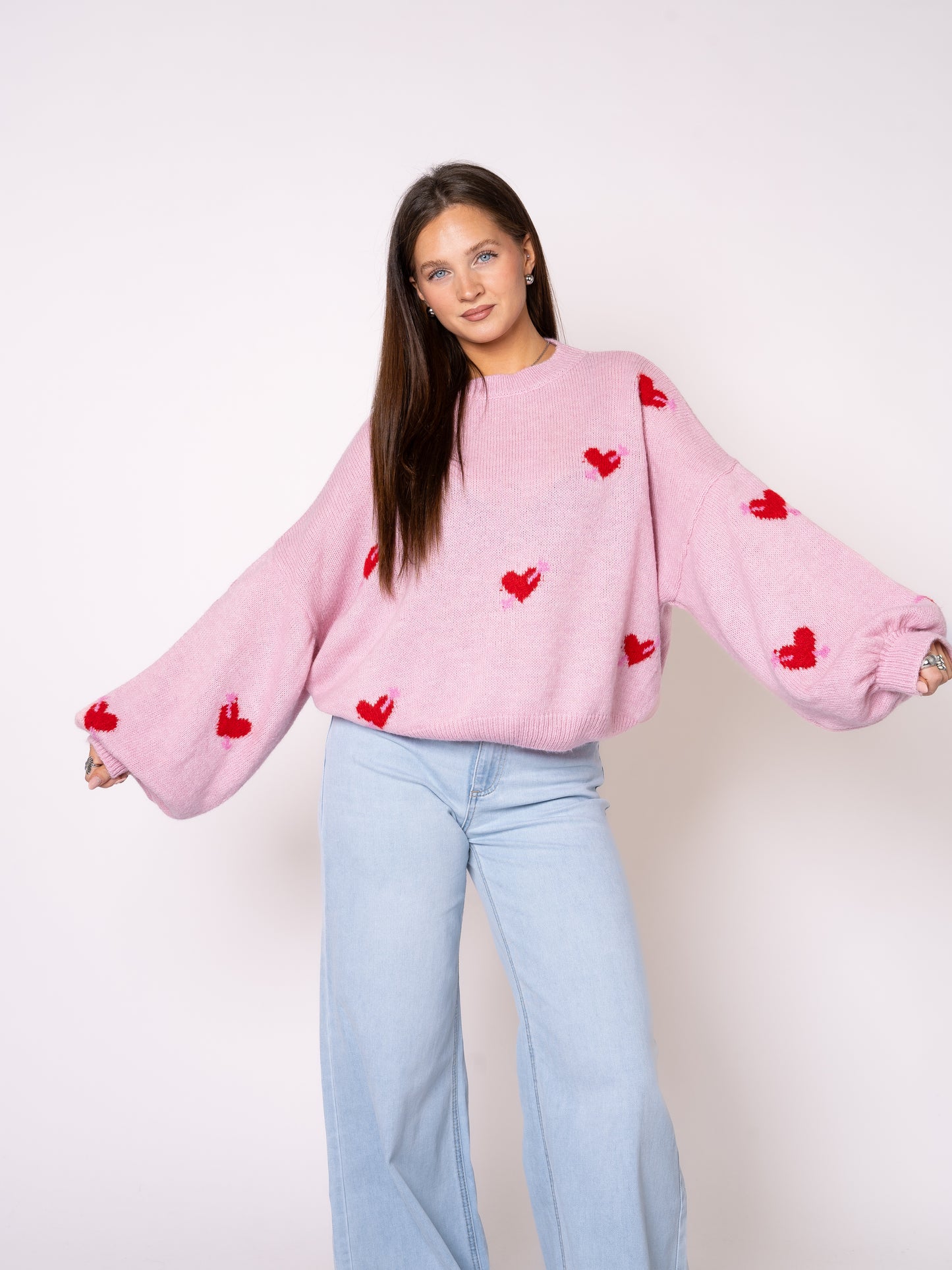 Arrow & Heart Sweater - Rosa