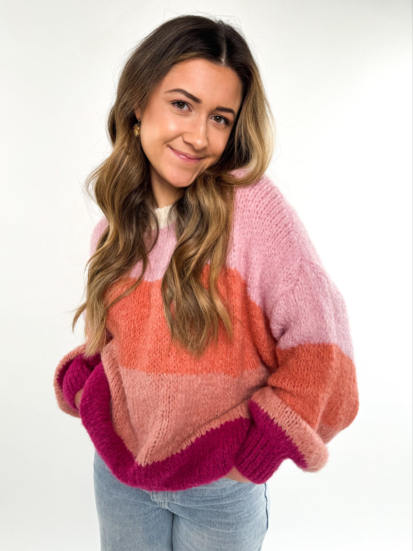 Rainbow Hues Cozy Knit - bordeaux