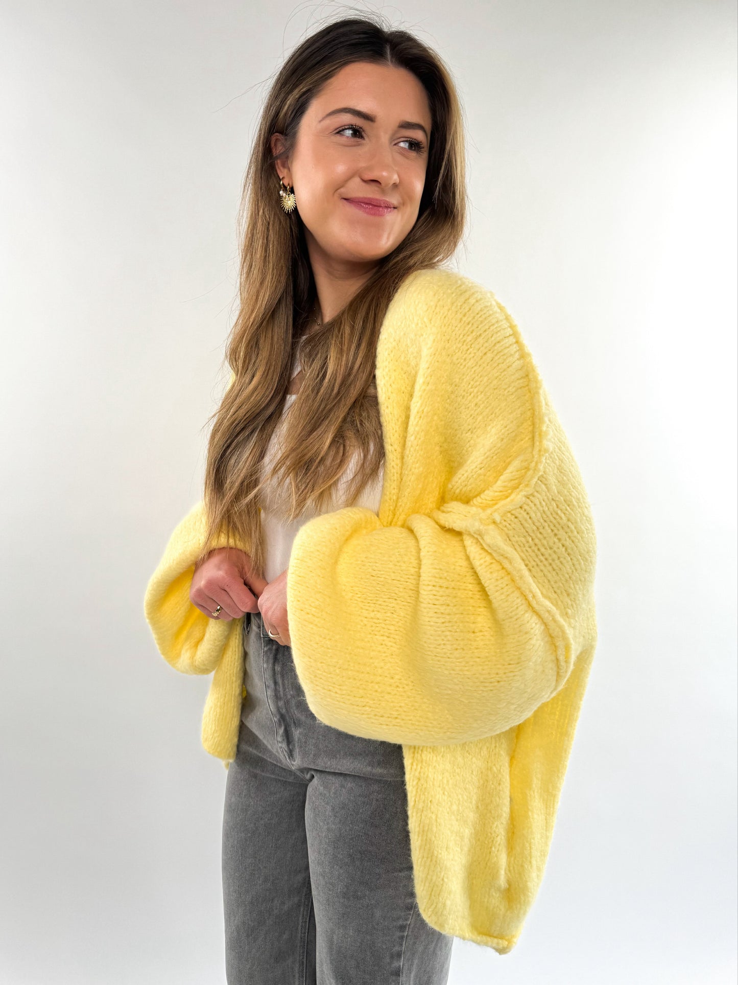 Spring flauschig Cardigan - gelb