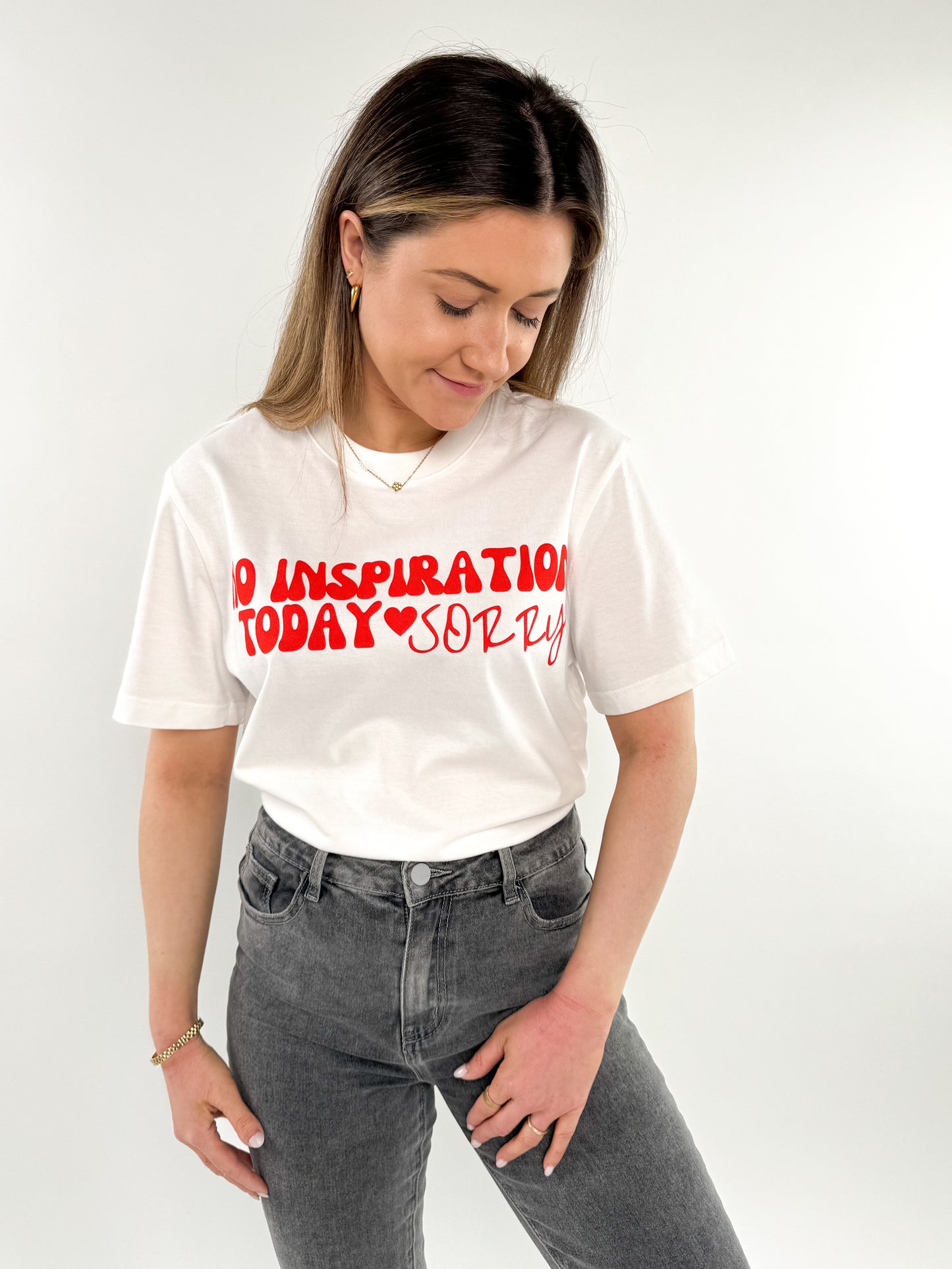 No Inspiration Today "SORRY " Shirt - weiß