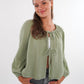 Musselin Bow Cardigan Mila - Khaki