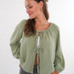 Musselin Bow Cardigan Mila - Khaki