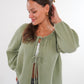 Musselin Bow Cardigan Mila - Khaki