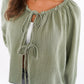 Musselin Bow Cardigan Mila - Khaki