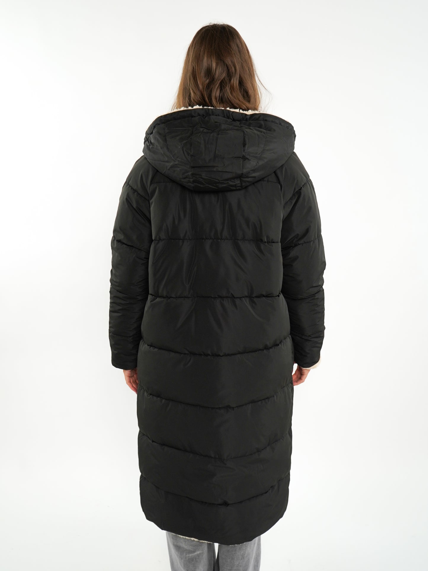 Two in One Winterjacke -  Schwarz/Creme