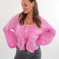 Bow Cardigan langarm - Pink