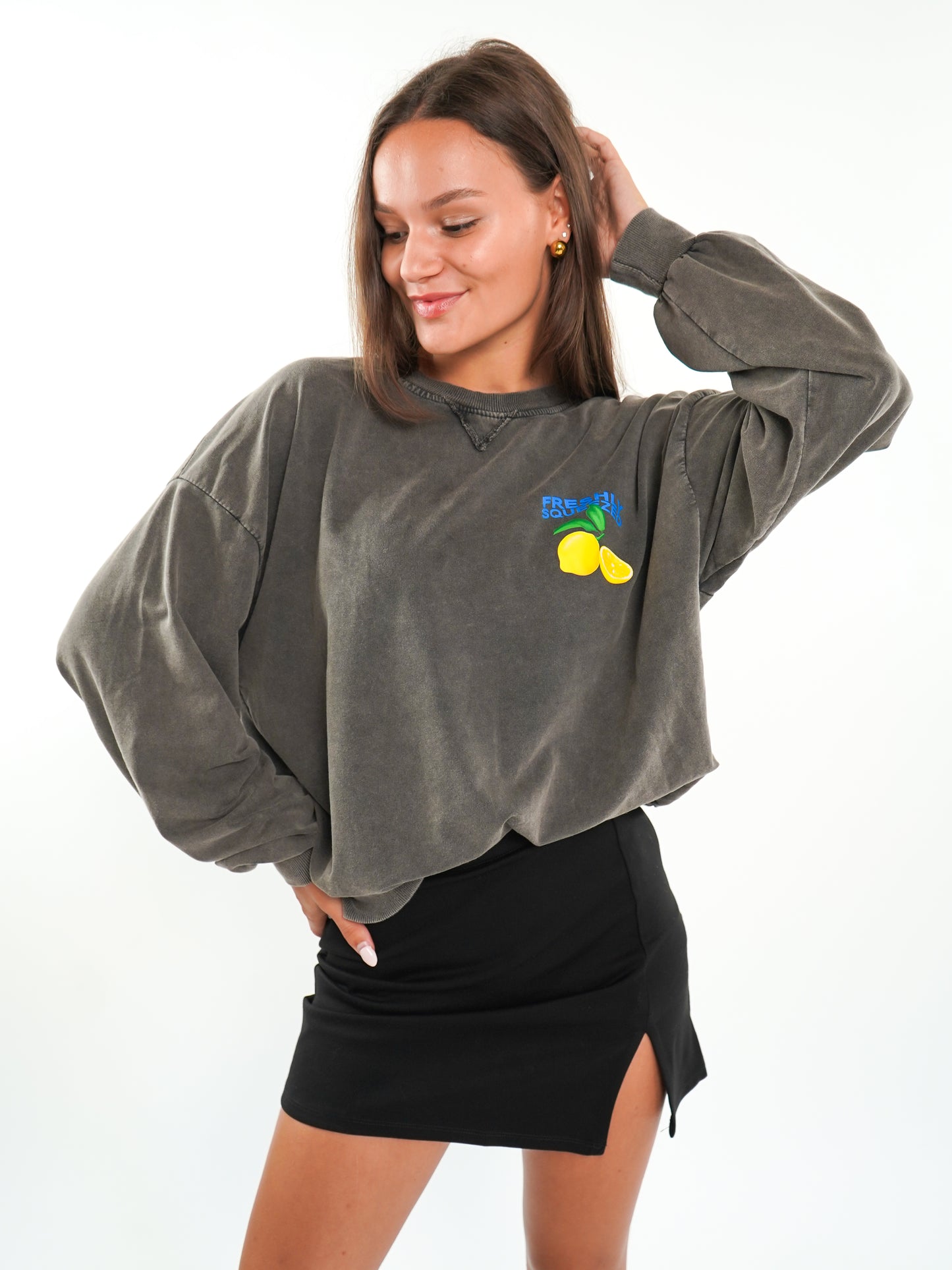 Freshly Squeezed Summer Sweatshirt - Washed Schwarz