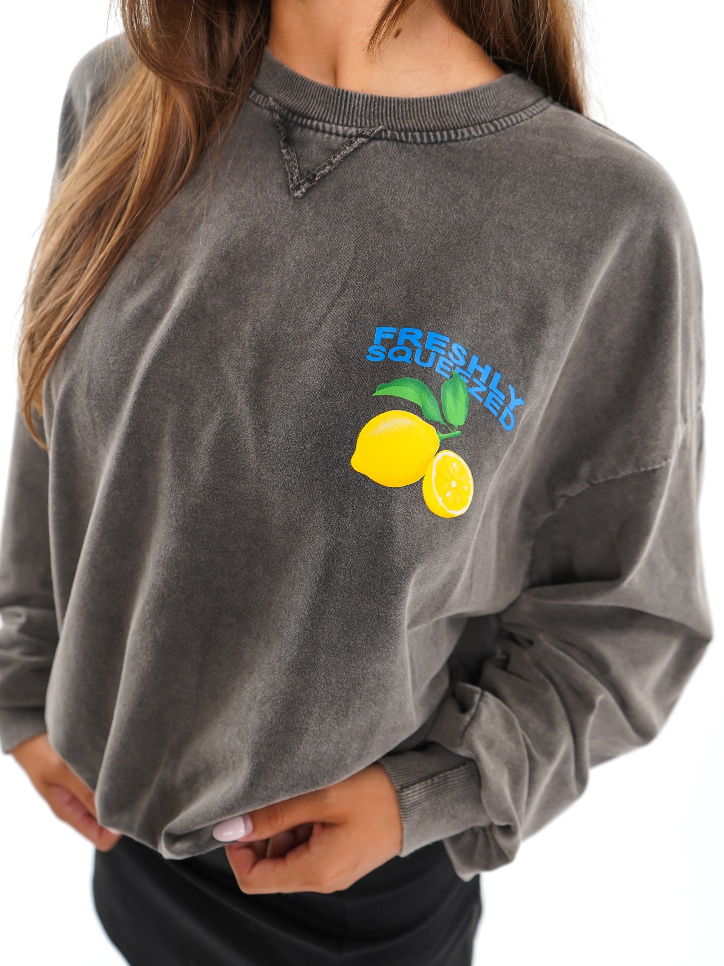 Freshly Squeezed Summer Sweatshirt - Washed Schwarz