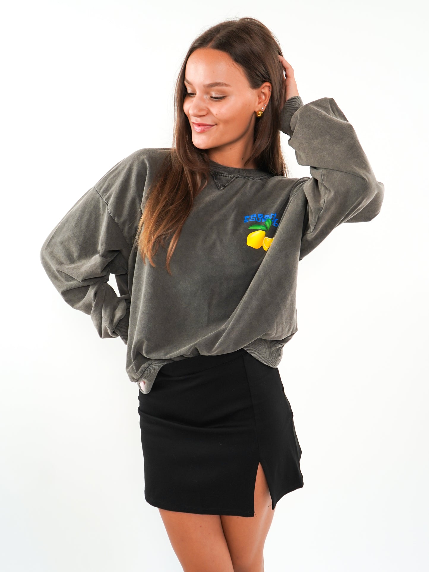 Freshly Squeezed Summer Sweatshirt - Washed Schwarz