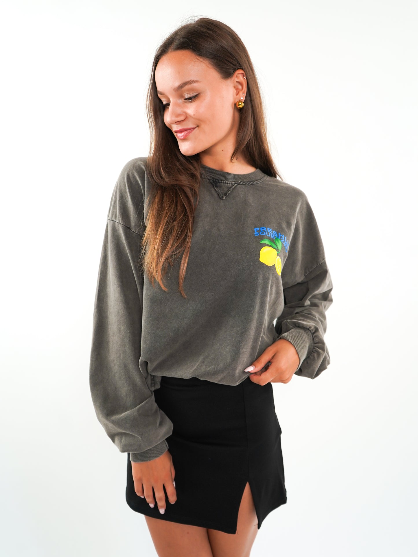 Freshly Squeezed Summer Sweatshirt - Washed Schwarz