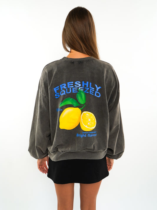 Freshly Squeezed Summer Sweatshirt - Washed Schwarz