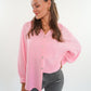 Musselinbluse kurz - Flamingo