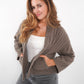 Musselin Steppjacke Valerie - Braun mit Grau