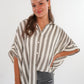 Musselinshirt Mara Stripes - Creme/Grau