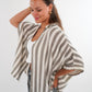 Musselinshirt Mara Stripes - Creme/Grau