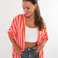 Musselinshirt Mara Stripes - Rosa/Orange