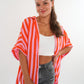 Musselinshirt Mara Stripes - Rosa/Orange