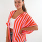 Musselinshirt Mara Stripes - Rosa/Orange