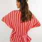 Musselinshirt Mara Stripes - Rosa/Orange