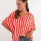 Musselinshirt Mara Stripes - Rosa/Orange