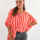 Musselinshirt Mara Stripes - Rosa/Orange