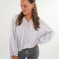 Musselinbluse Luna Wide Stripes - Flieder/Weiß