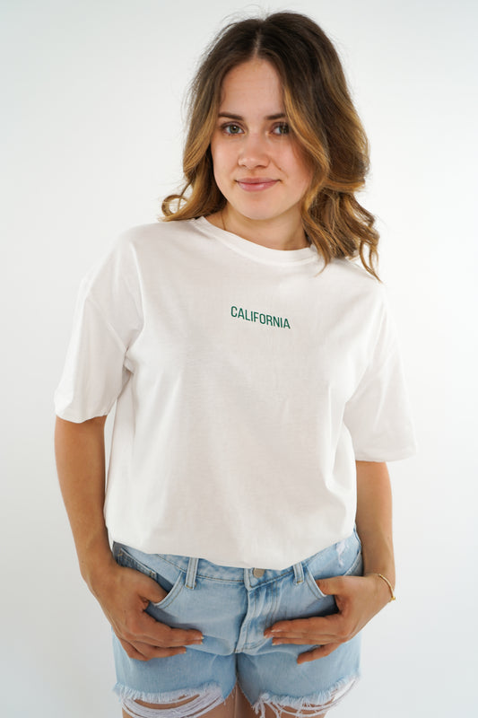 California BackPrint Tee - weiss