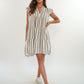 Musselin Hängerkleid Emma Stripes - Creme/Grau